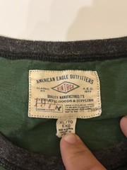 Vintage 1977 American Eagle Outfitters XL Green/Gray Long Sleeve