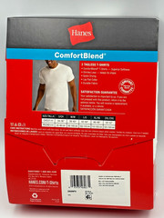NEW Hanes Tagless White T-Shirts 3pk Mens 2XL Crew Neck ComfortSoft Undershirts