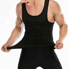 Men Compression Body Shaper Summer Cooling T-Shirt Slimming Vest Gym Tank Top US