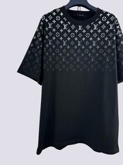 Louis Vuitton LV Monogram Logo Gradient Cotton Crewneck T-Shirt Black Size M
