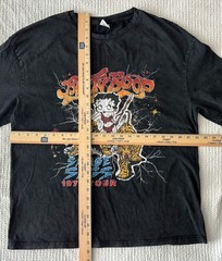 Betty Boop Mens Large T-shirt Black Fleischer 1977 Savage Sass Tour T-shirt L