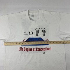 VTG 90s Life Beings At Conception Pro-Choice T-Shirt Adult Medium Child Abortion