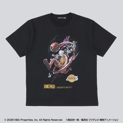 ONE PIECE × NBA T-Shirts Luffy x Los Angeles Lakers BLACK、White