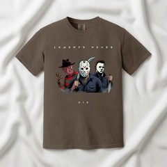 Legends Never Die Horror T-Shirt | Freddy Jason Michael Myers Comfort Colors Tee