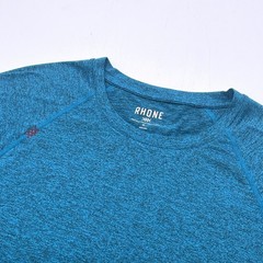 Rhone Reign Mens Blue Heather Short Sleeve Training Tee Shirt Large 100184