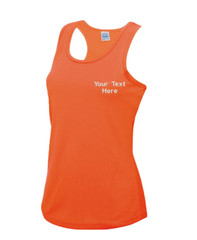 Custom Embroidered Personalised Your Text AWDis Just Cool Women’s Cool Vest Gym