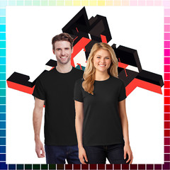 NEW LARGE Black Gildan Heavy Cotton 100% Cotton T-shirt G500 G5000