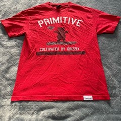 Diamond Supply Co X Primitive Grizzly Red Short Sleeve Tee L
