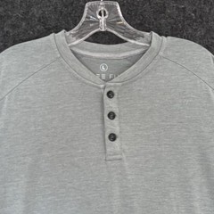 Free Fly Bamboo Flex Henley Shirt Men’s Large Gray Green Bamboo Blend Soft