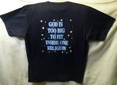 One God One Planet One People Religion Unity RARE Large T-Shirt