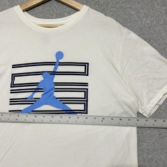 Jordan Shirt Mens XL White Blue Jumpman Logo Graphic Basketball Tee Cotton