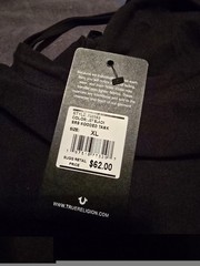 $62…True Religion “Buddha” size XL Lightweight Hooded Tank Black.