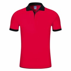 Contrast Color Lapel Short-sleeved POLO Shirt Fashionable Personalized Button Su