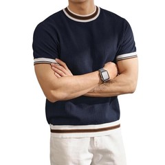 Mens Knitted Top Casual Business Shirt Business Casual Machine Friendly Care