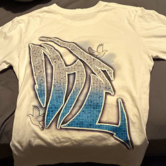 H&M White Crew Neck Short Sleeve Graphic Print Angel Cherub Dove T-Shirt S