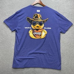 JEEP Trail Blazer T Shirt Mens 2XL Blue Graphic Duck Cowboy JEDCO Licensed NEW