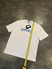 $425 RARE versace Men T-shirt White And Blue Logo Print Men Tee XL