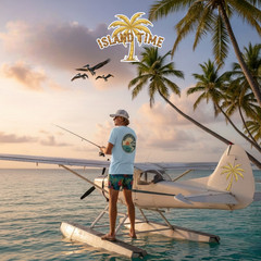 Seaplane Fishing Sunset Tee