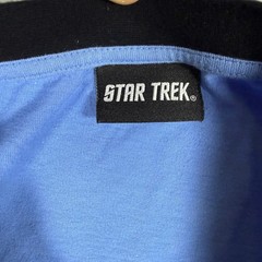 Star Trek T-Shirt Mens L Blue Long Sleeve Cotton Science Officer Uniform Cosplay
