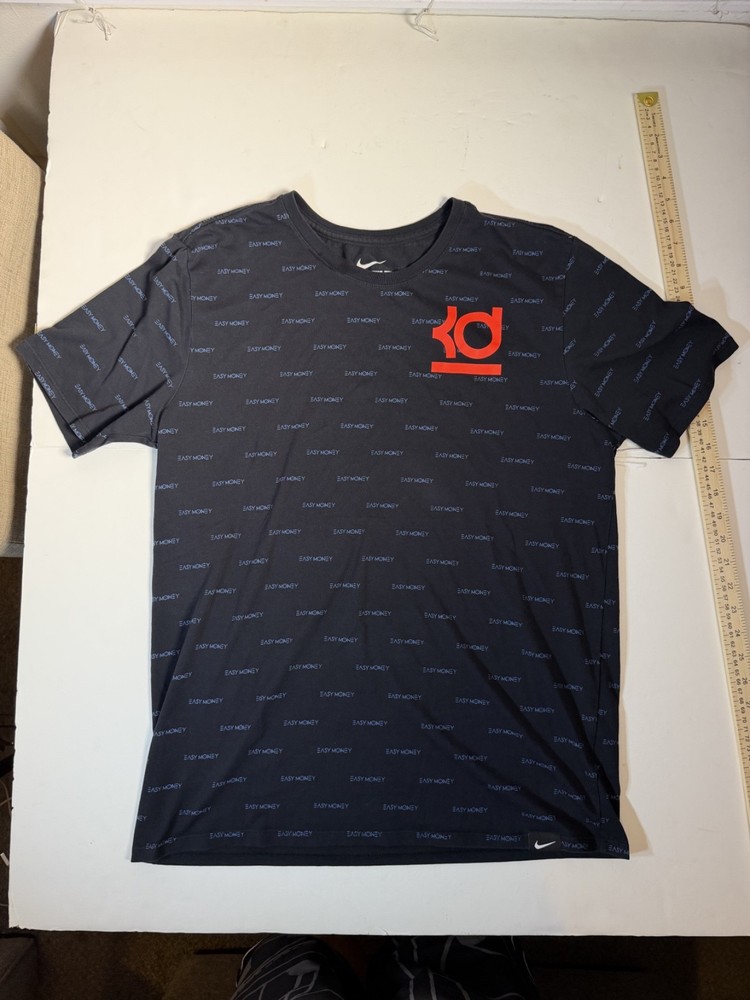The Nike Tee Large L Black 2016 KD Kevin Durant Easy Money All Over Print Shirt