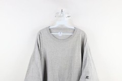 Vintage Russell Athletic Mens 3XL Distressed Blank Short Sleeve T-Shirt Gray