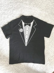 Vintage Tuxedo T-Shirt Funny Black Formal Wear Tux Men’s Size L ? Single stitch