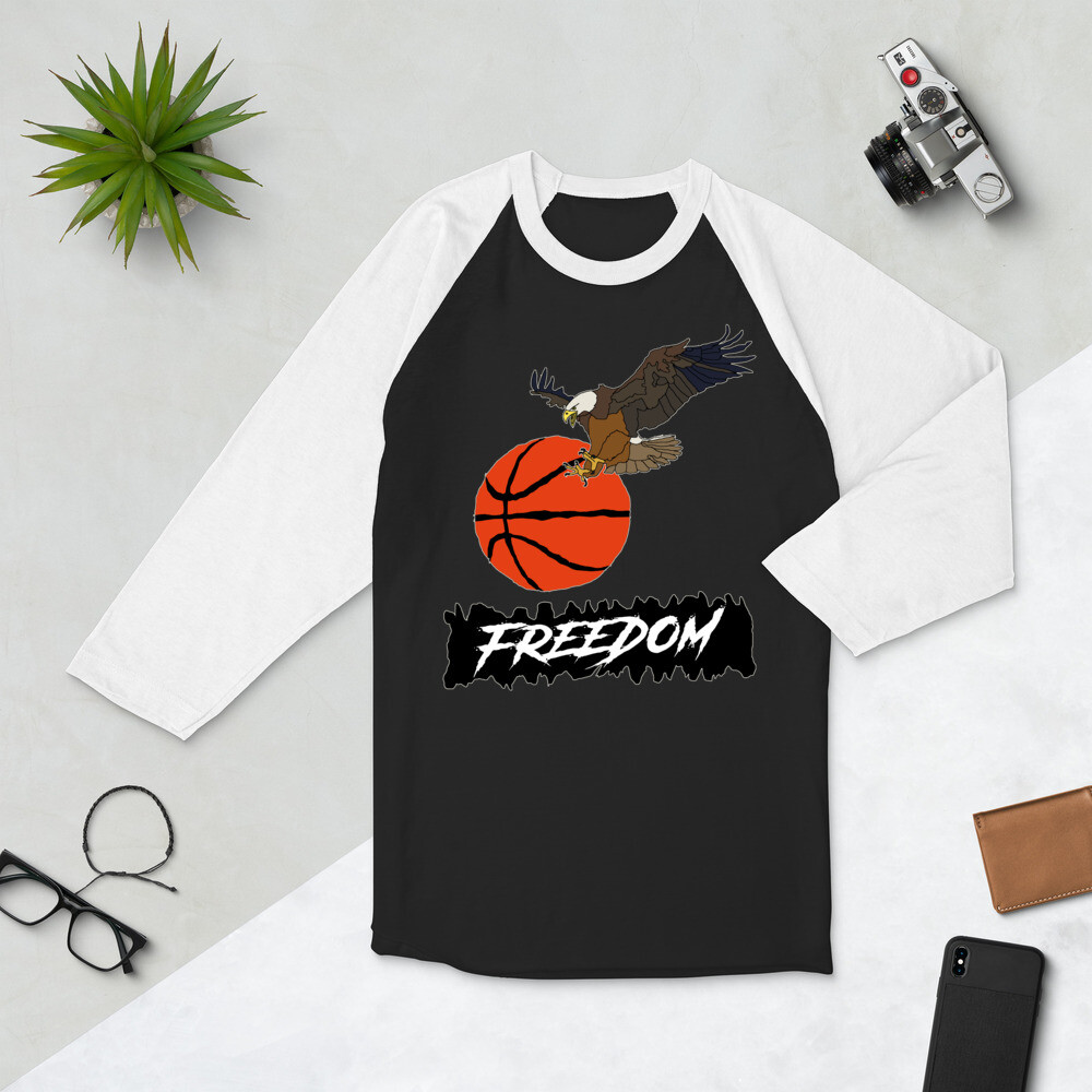 Freedom America Kobe USA Eagle Basketball Sports Jordan 3/4 sleeve raglan shirt