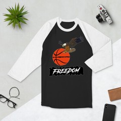 Freedom America Kobe USA Eagle Basketball Sports Jordan 3/4 sleeve raglan shirt