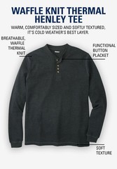 KingSize Men’s Big & Tall Tall Waffle-Knit Thermal Henley Tee
