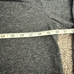 GUESS Mens Long Sleeve V Neck Heathered Gray T-Shirt with Zipper Pocket Size XL