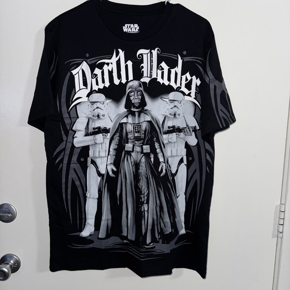 Star Wars Mad Engine Darth Vader With Storm Troopers Black T Shirt Sz L