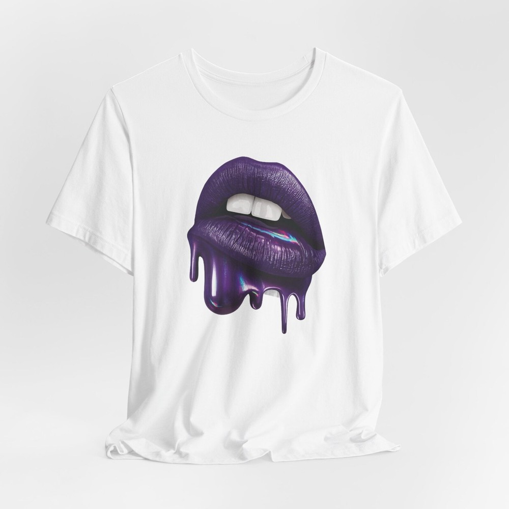#22 Purple Dripping Lips T-Shirt – Fashionable and Trendy Design – Purple Lip T-