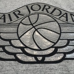 Vintage 2001 NIKE AIR JORDAN 1 WINGS CO.JP JAPAN METALLIC SILVER GRAY T SHIRT L