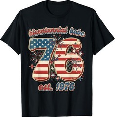 Bicentennial Babe 50th Birthday Women Vintage 1976 Flag T-Shirt
