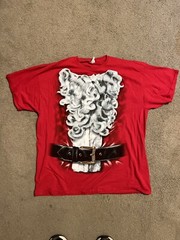 Festive Fun Santa Claus Beard Unisex 2XL Red T-shirt 100% Cotton Christmas
