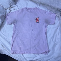 Anti Social Social Club Purple Graphic Logo Crew Neck Cotton Knit T-Shirt