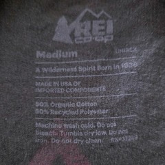 REI Co-op Mens Graphic T-Shirt Olive Green Pine Tree Logo Organic Blend Sz M
