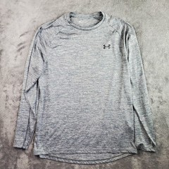 Under Armour Shirt Mens M Gray Tech 2.0 Long Sleeve T-Shirt Tee Active 1328496