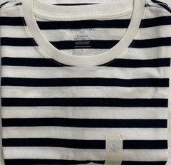 New Banana Republic Men’s Short Sleeve T-Shirt White Stripe Size L $20.00