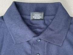 Mens Rich Cotton Polo TShirt SAAB Embroidered Chest Roundel & Sleeve Navy Blue