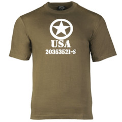 Mil-Tec Men’s Print T-Shirt US Allied Star in Olive 11053001