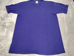 Vintage Hot Cotton Blank T-Shirt Indigo Blue Mens M (Big Baggy) Retro Grunge