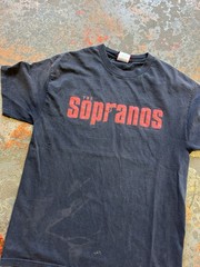 Vintage The Sopranos T Shirt HBO TV promo Tony Mob Mafia Faded Sz. L