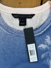 MARC BY MARC JACOBS Men’s S Blue/White Graphic Print Crew Neck T-Shirt M4001084