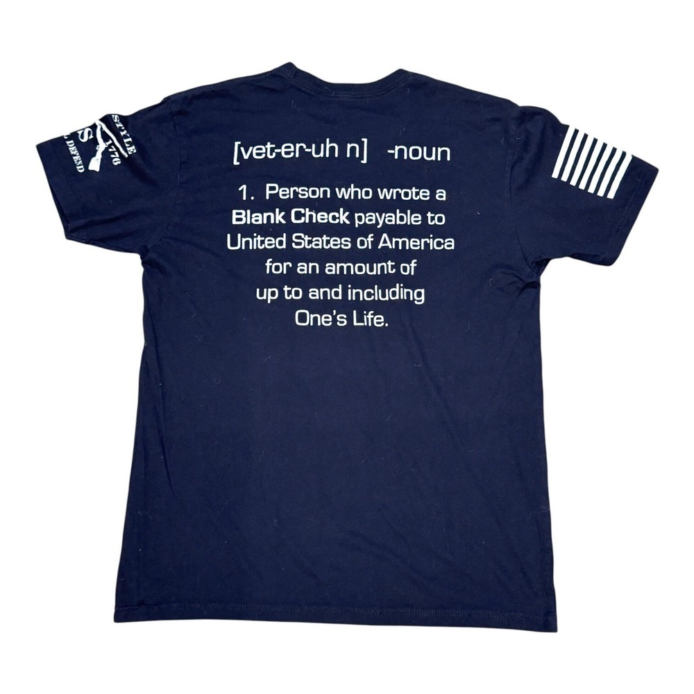 Grunt Style Veteran Definition T-Shirt Large 100% Cotton Patriotic Design Blank