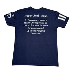 Grunt Style Veteran Definition T-Shirt Large 100% Cotton Patriotic Design Blank