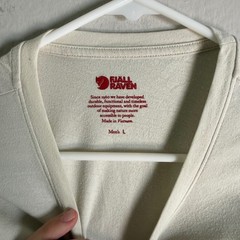 Fjallraven Mens 1960 Logo Graphic T-Shirt Cream Beige Short Sleeve Size L