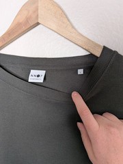 No Nationality NN07 Clive Long Sleeve Dark Gray Waffle Knit Shirt Size Large