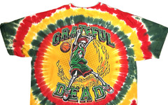 Grateful Dead Dunker Front/Back Graphic Grn/Red/Yellow Tie Dye T-Shirt Large New