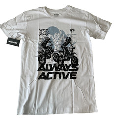 Outrank Always Active Short Sleeve T Shirt Mens Size M White Racing Graphic